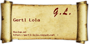 Gertl Lola névjegykártya